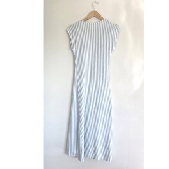 Striped Blue Button-Down Dress - Picture 4 of 9